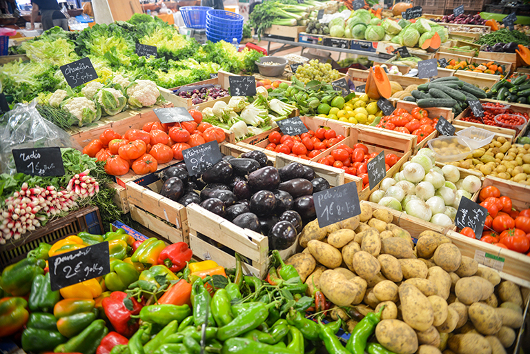 Vegetables at a store. WIC participating retailers